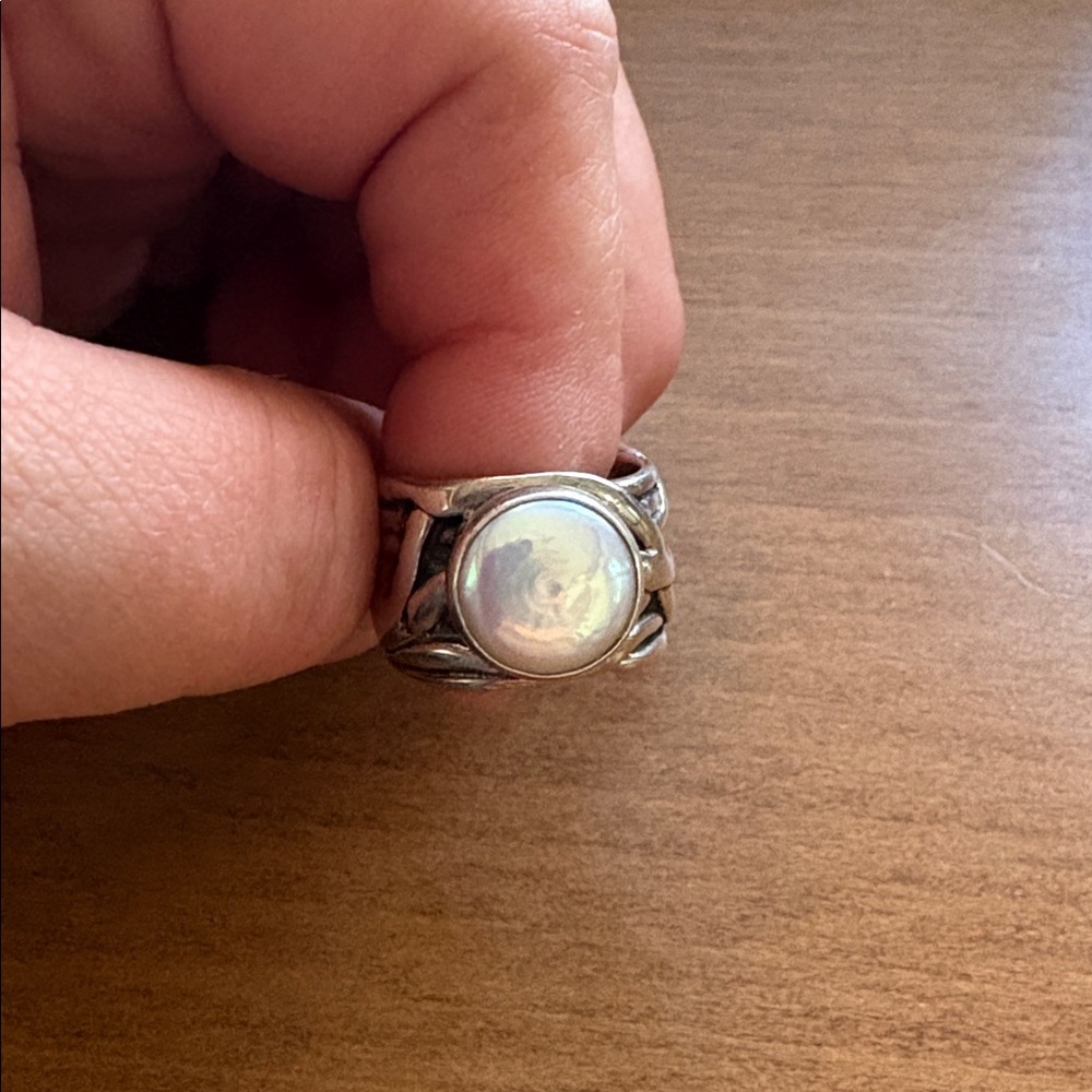 SILPADA Mermaid Sterling Silver Coin Pearl Ring - R1542